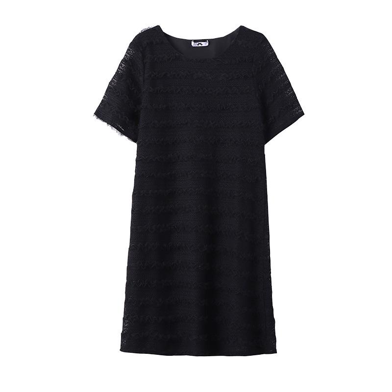 Летнее платье из французского кружева больших размеров для женщин, прямого кроя, миди