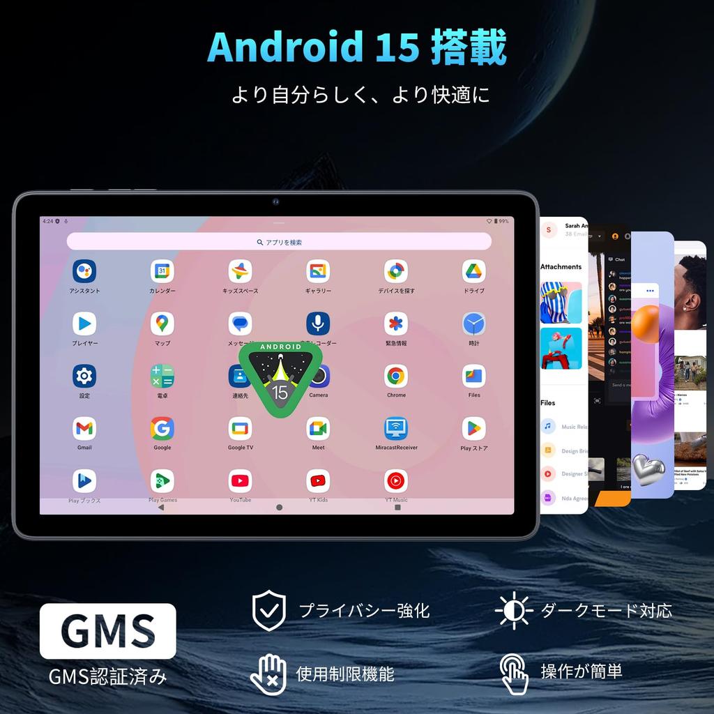 Android first VASOUN Touch 10 SE 24 ГБ 128 ГБ 1 ТБ TF тонкий и легкий IPS большой 1280x800 японская инструкция в комплекте [10-дюймовая модель Wi-Fi,