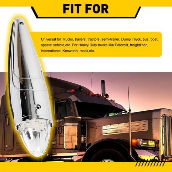 5X Cab Roof Marker Lights Yellow 17 LED Lights For Peterbilt Kenworth Van Truck