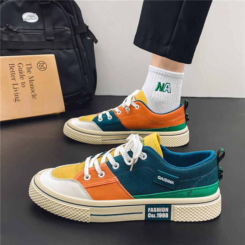 Men 's Casual Four Seasons Fashion Canvas Skateboarding Students Comfortable Sneakers Boys Trending Soft Sole Breathable Shoes