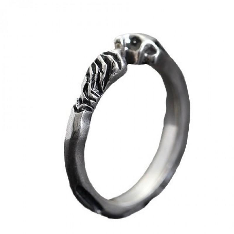 Adjustable Open Ring Couples In Rib Bone Design Vintage Plated Geometric Jewelry Unisex Student Gift