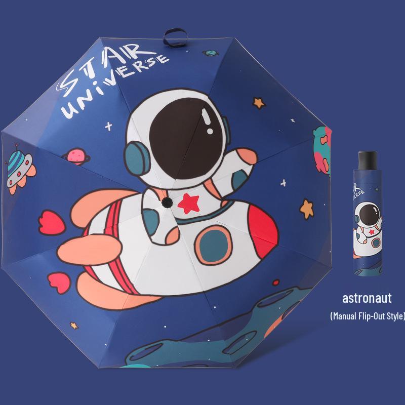 Children's Cartoon Fully Automatic Safety Umbrella: Rain or Shine, Reflective, Foldable, Anti-Rebound Design