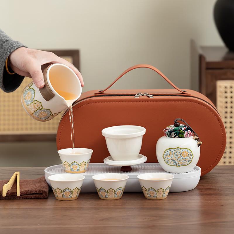 Ancient Style Portable Ceramic Travel Tea Set
