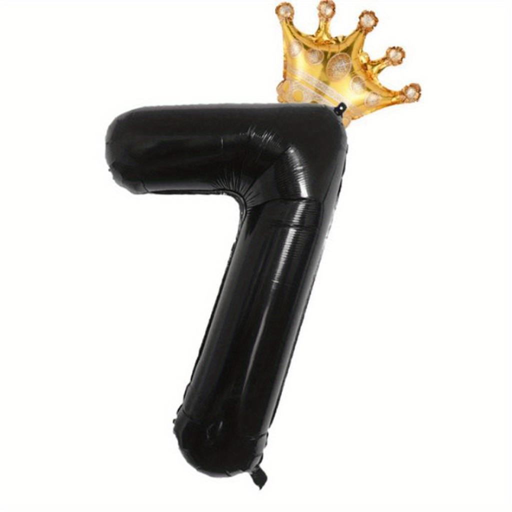 2pcs Black 0-9 & Crown Balloons for All Occasions - Party/Home Deco