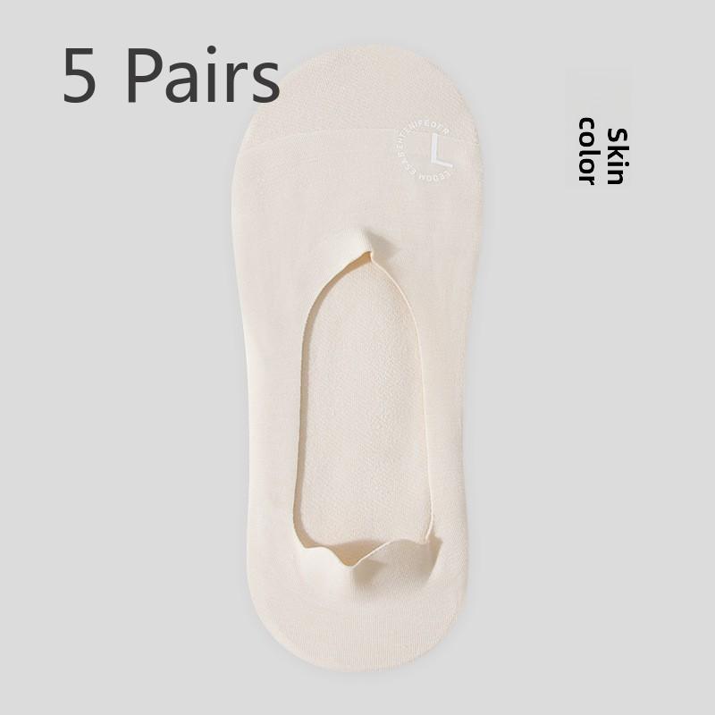 5 пар летних носков-лодочек, тонкие, дышащие, нескользящие, с невидимыми носками, женские носки с неглубоким носком