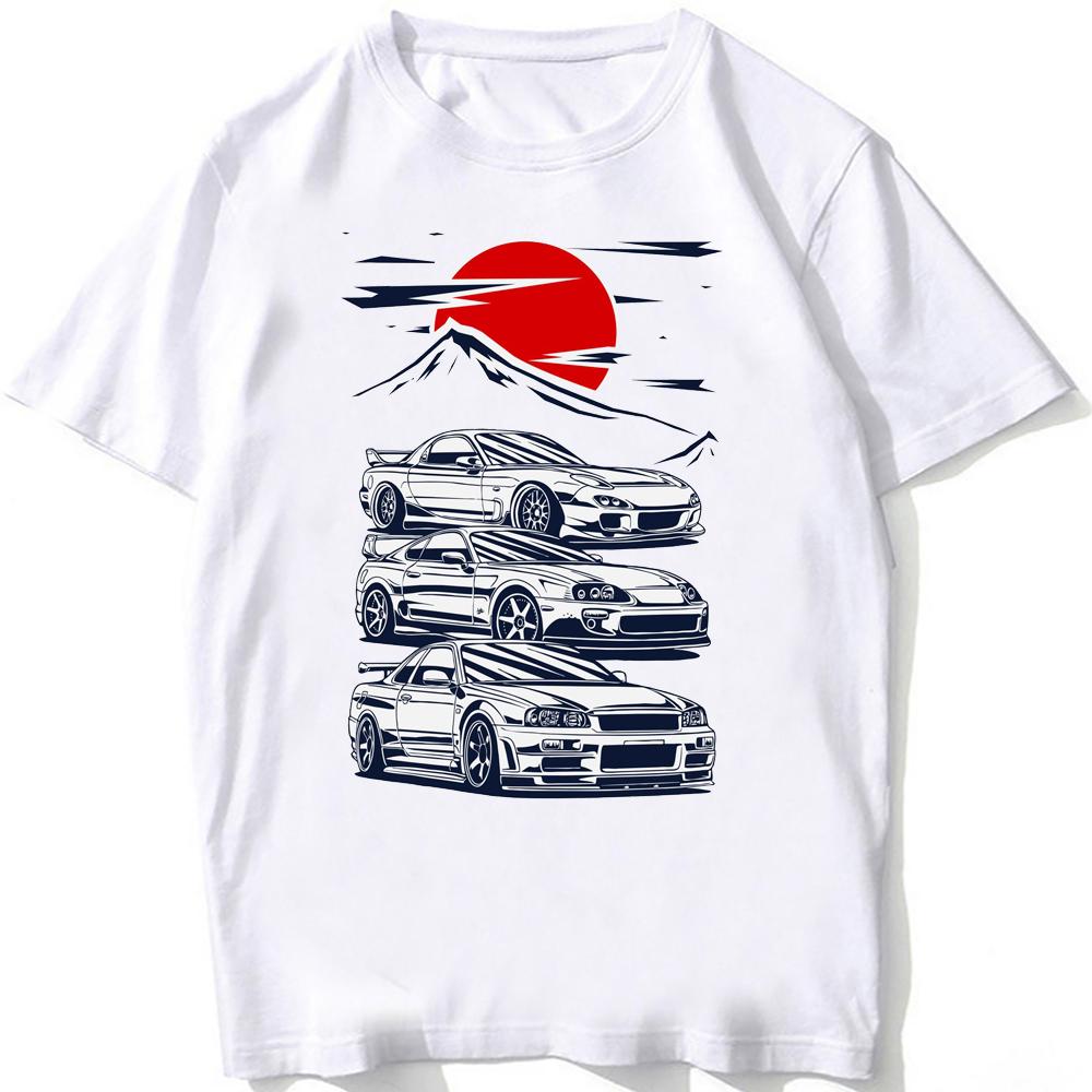 Футболка Harajuku JDM Legend Car Летняя мужская с коротким рукавом Водительская футболка с японскими автомобилями Спортивная футболка Крутая футболка для парня Гонки Повседневные футболки Топы