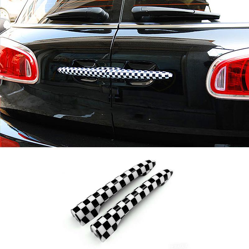 2PCS/Set Car Rear Trunk Door Handle Covers Decoration Stickers For MINI Cooper R55 Car Rear Handle Protection Accessories