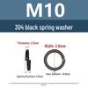Yigu 304 Stainless Steel Black Spring Washer - Thickened Split Design for Shock Absorption
