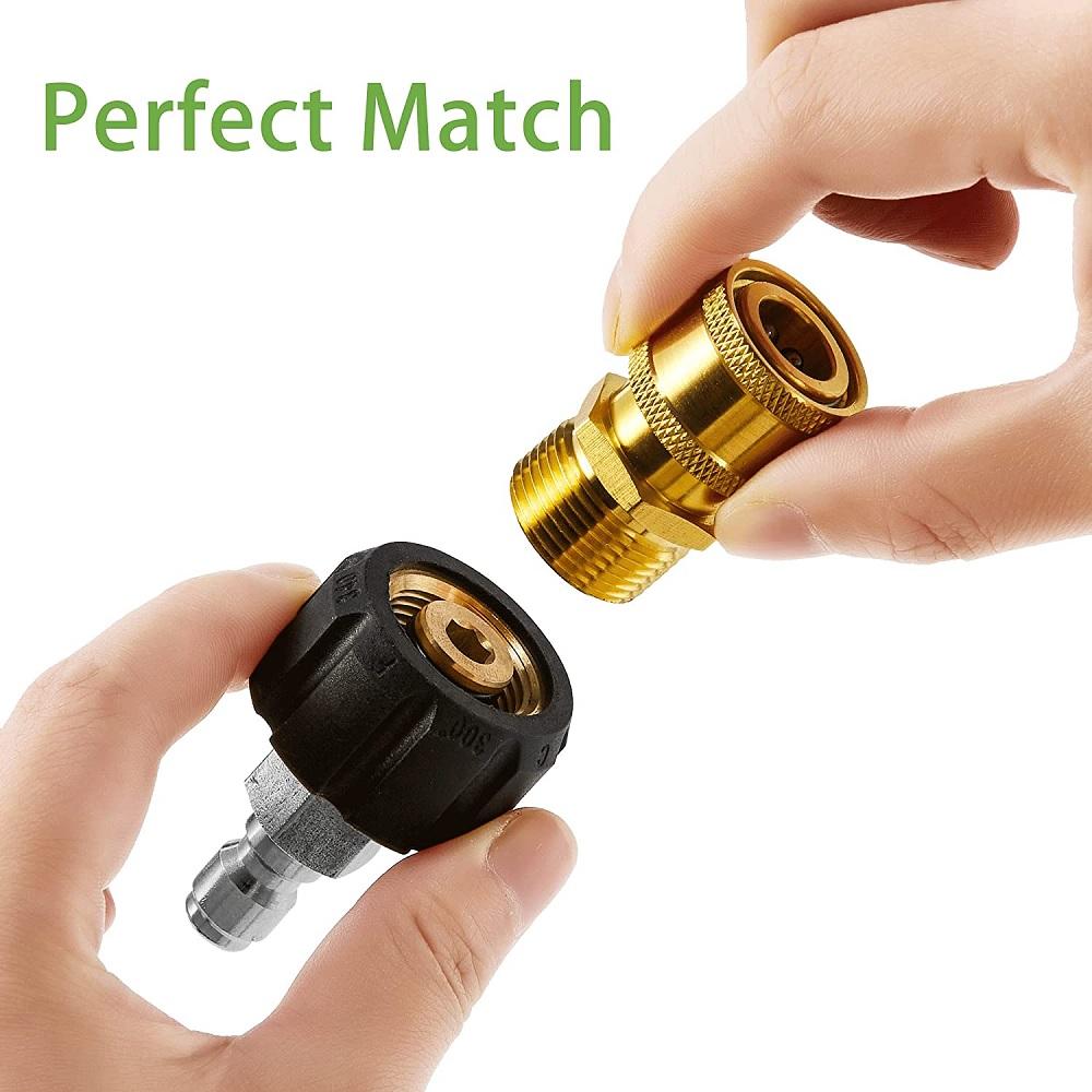 1 пара переходников M22 14 мм внутренняя резьба на 1/4" наружная резьба быстроразъемный для мойки высокого давления