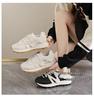Весна 2025 Женские дышащие белые кроссовки в корейском стиле - Универсальная спортивная повседневная обувь для бега на толстой подошве