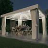 VidaXL Gazebo with Curtain and LED String Lights Garden Belvedere Outdoor Pavilion Reception Tent 3070353