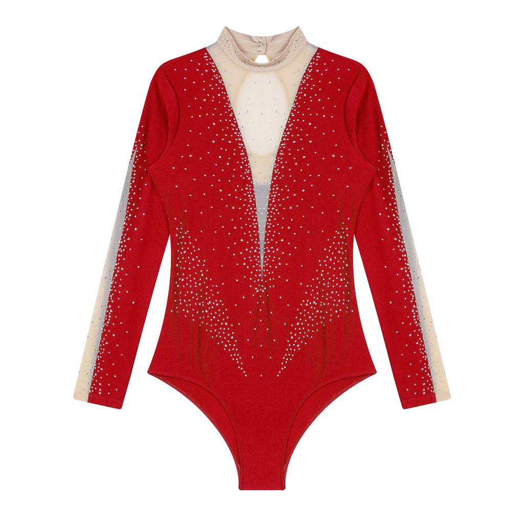 Женский декор со стразами, балет, художественная гимнастика, акробатика, танец, акробатика, купальник, костюм для фигурного катания, танцевальная одежда для латинского джаза