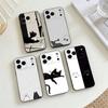 Милые Арт-Принты Кошек Чехол для Телефона Для iPhone 17, 16,15,14,13,12,11 X XR Plus,Другие Мягкий Черный Чехол
