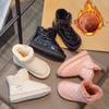 Children's Snow Boots Winter Boys and Girls Velvet Cotton Shoes Older Children Waterproof Cotton Boots Baby Non-slip Thickened Warm Short Boots
