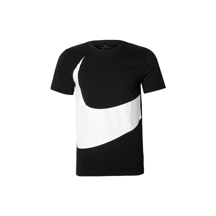 Nike Спортивная футболка Big Swoosh с коротким рукавом, мужские топы, черные AR5192-010