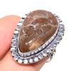 Mud Crack Fossil Handmade 925 Sterling Silver Jewelry Ring Size 8 i6T85