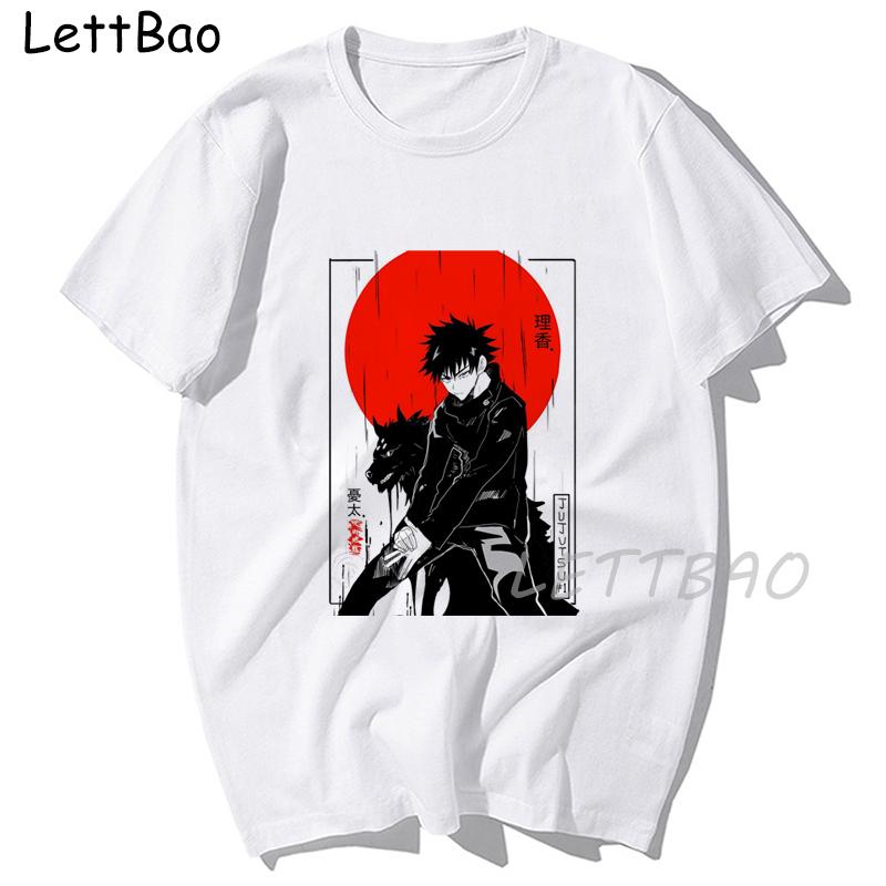 Смешная футболка Jujutsu Kaisen Аниме футболка с коротким рукавом Принт Сатору Годжо Летние топы Японский стиль