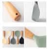 Универсальная ложка для риса, бытовая ложка, деревянная ручка, лопатка для риса, термостойкая, антипригарная, силиконовая ложка, силиконовый материал