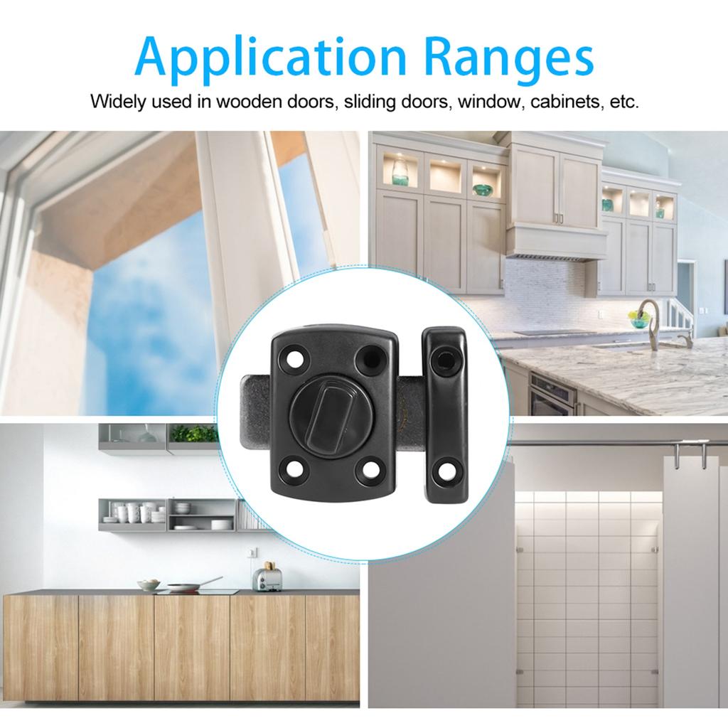 Бытовая утолщенная защитная защелка из цинкового сплава для защиты от воров, защелка для двери, окна, шкафа, черная
