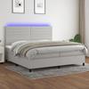 VidaXL Slatted Bed Base with Mattress and LEDs, Upholstered Bed with Headboard, Double Bed, Adult Bedroom Bed, 3134981