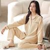 Женская пижама из немецкого бархата, теплая, с длинными рукавами, для осени и зимы, можно носить как домашнюю одежду, тонкий бархат, свободный крой, большой размер, высококачественный костюм