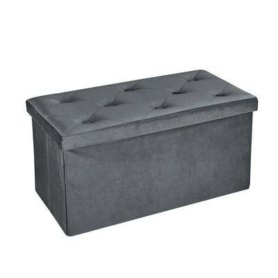 VECELO Хранение Хранение Хранение 76 см Ширина x 38 см Глубина x 38 см Вес 120 кг Ступенька Подходит для Гостиной и Игрушек Одежды Косметики Темно-серый Пуфик, Оттоманка,