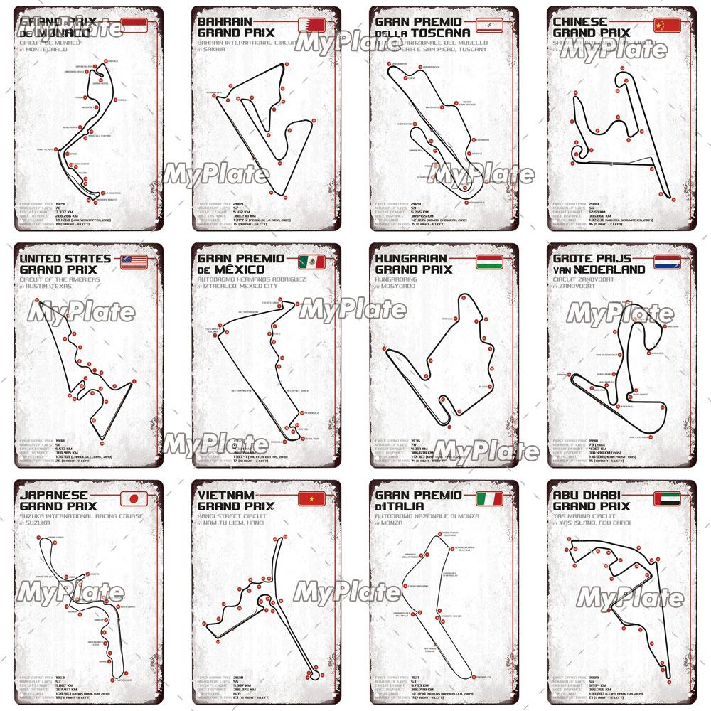 Винтажный гоночный трек, металлический плакат, жестяная табличка для соревнований, железная пластина, бар, клуб, человек, пещера, домашний декор, плакат для фанатов, на заказ
