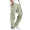 Autumn and Winter Men's Straight-Fit Drawstring with Multiple Pockets Stretch Cargo Pant