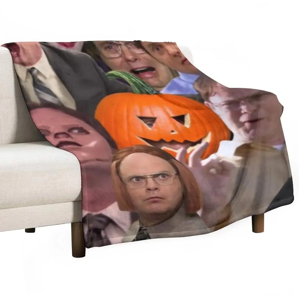 Dwight Schrute Collage Throw Blanket Weighted valentine gift ideas Decorative Beds Tourist For Decorative Sofa Loose Blankets