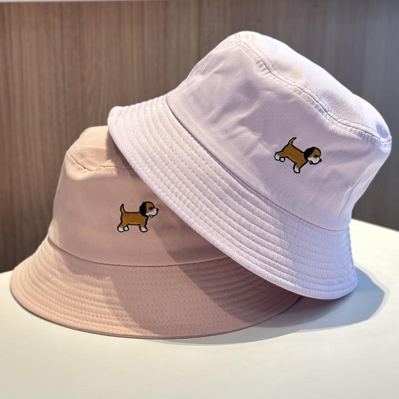 Маленькая свежая вышивка щенок панама женская летняя универсальная модная солнцезащитная шляпа от солнца