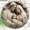 2D Flat Nativity Wooden Christmas Sign - Navidad Decorative Plaque with Jesus Pattern - Ideal for Front Door, Wall Hanging Decor