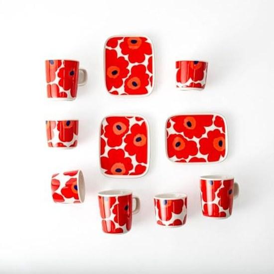 Кружка Marimekko Белая Красная OIVA UNIKKO 2,5 дл Чашка Североевропейская Кухонная Посуда