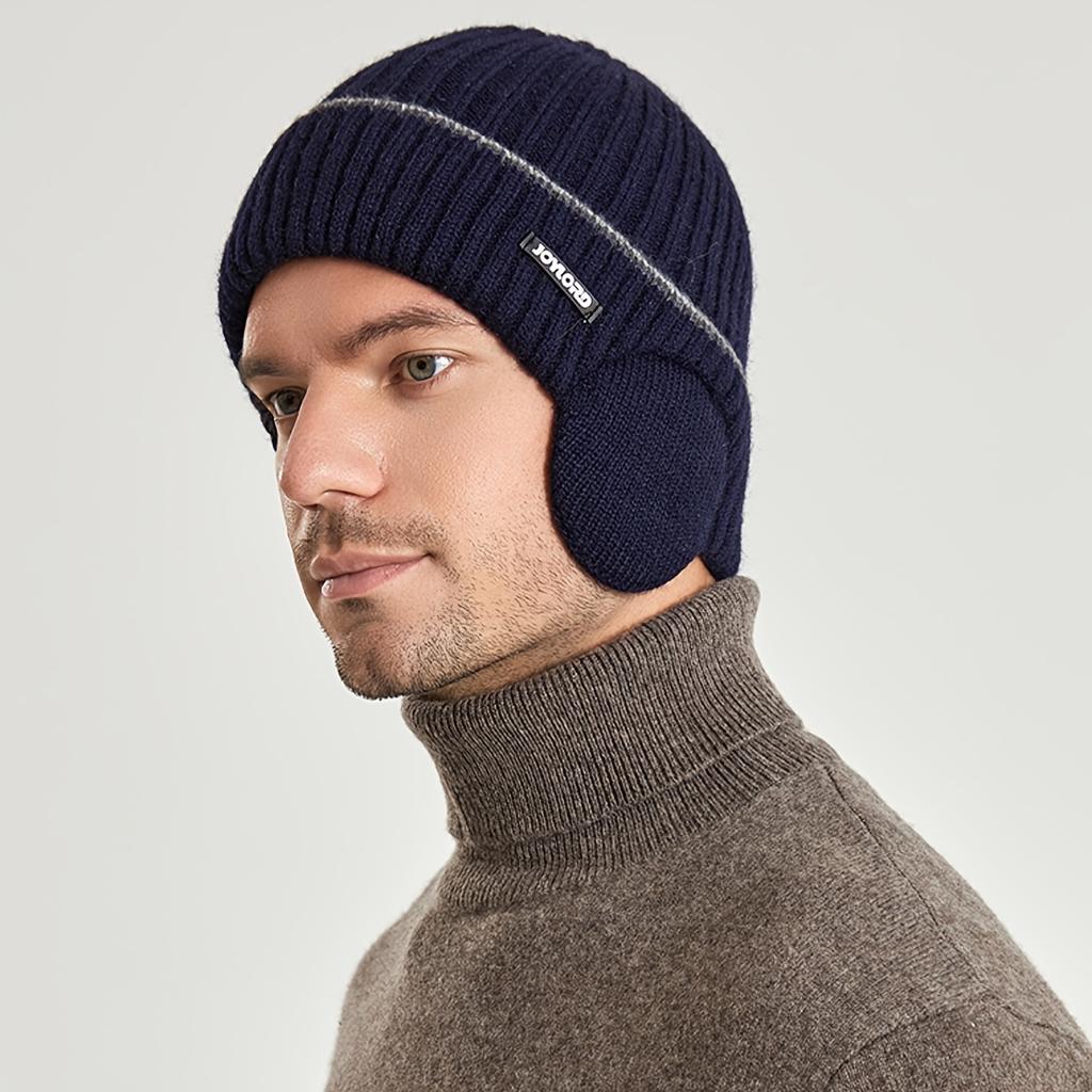 1pc Men's And Women's Outdoor Plus Velvet Thickened Knitted Hat, Winter Ear Protection Warm Hat