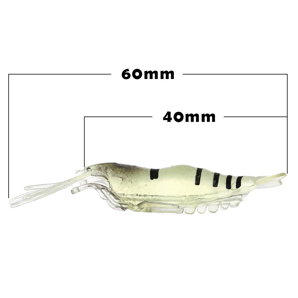 10Pcs New Soft Biomimetic Sea Fishing Prawn Lure Hook Worm Silicone Shrimp Fake Bait