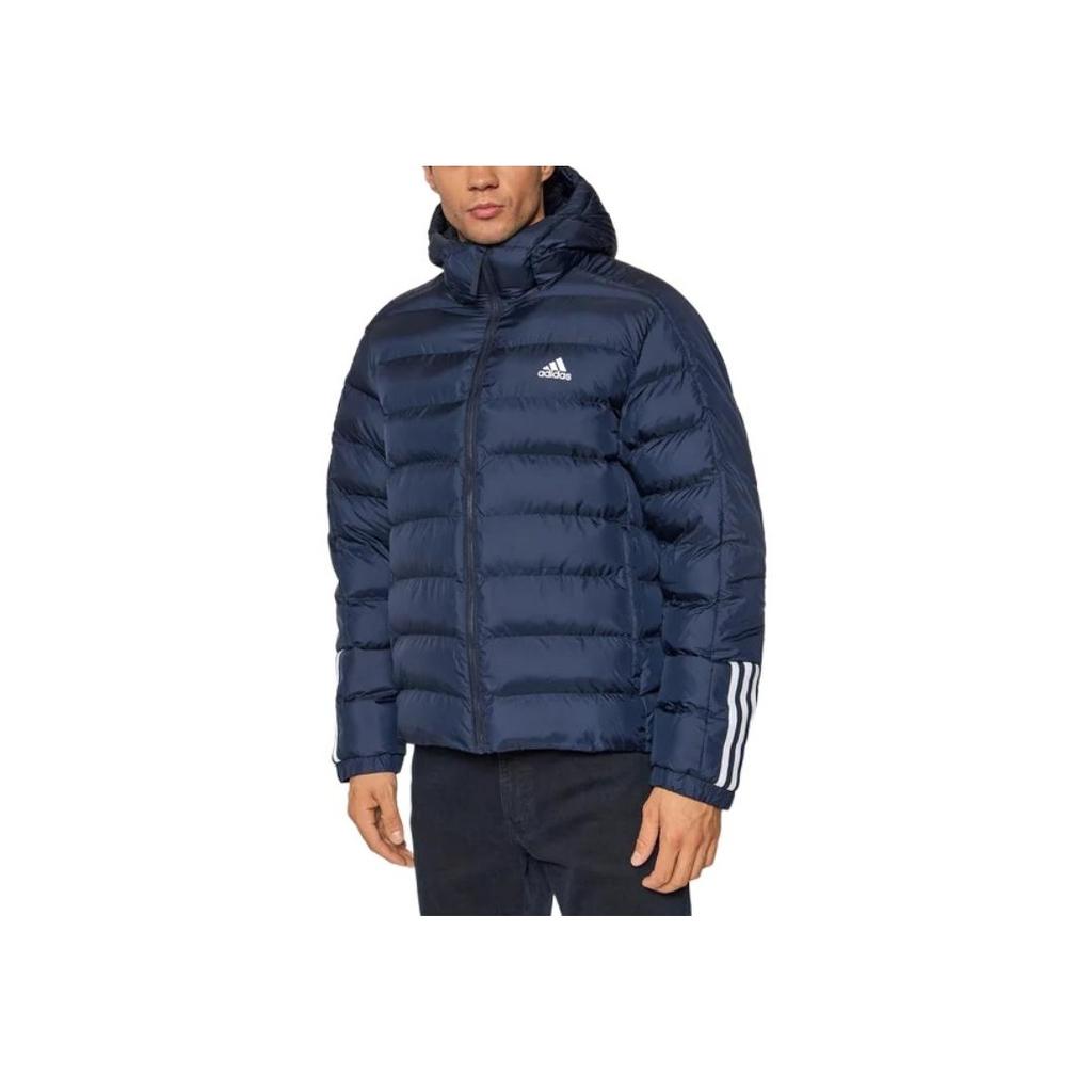 Adidas Куртка с длинным рукавом и тремя полосками, логотипом и буквенным принтом, мужская куртка, темно-синяя, GT1686