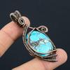 Tibetan Turquoise Gemstone Copper Wire Wrap Pendant Jewelry Gift For Love