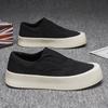 Fashion Men's Slip-On Canvas Shoes Platform Sole Breathable Anti-Slip Casual Walking Sneakers Men Lightweight Comfortable Autumn New