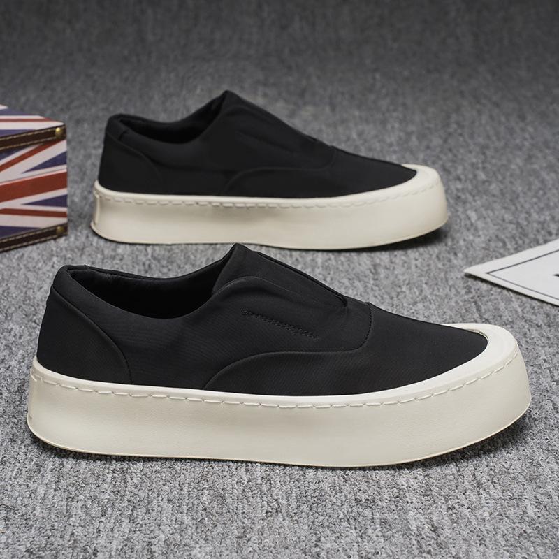 Fashion Men's Slip-On Canvas Shoes Platform Sole Breathable Anti-Slip Casual Walking Sneakers Men Lightweight Comfortable Autumn New