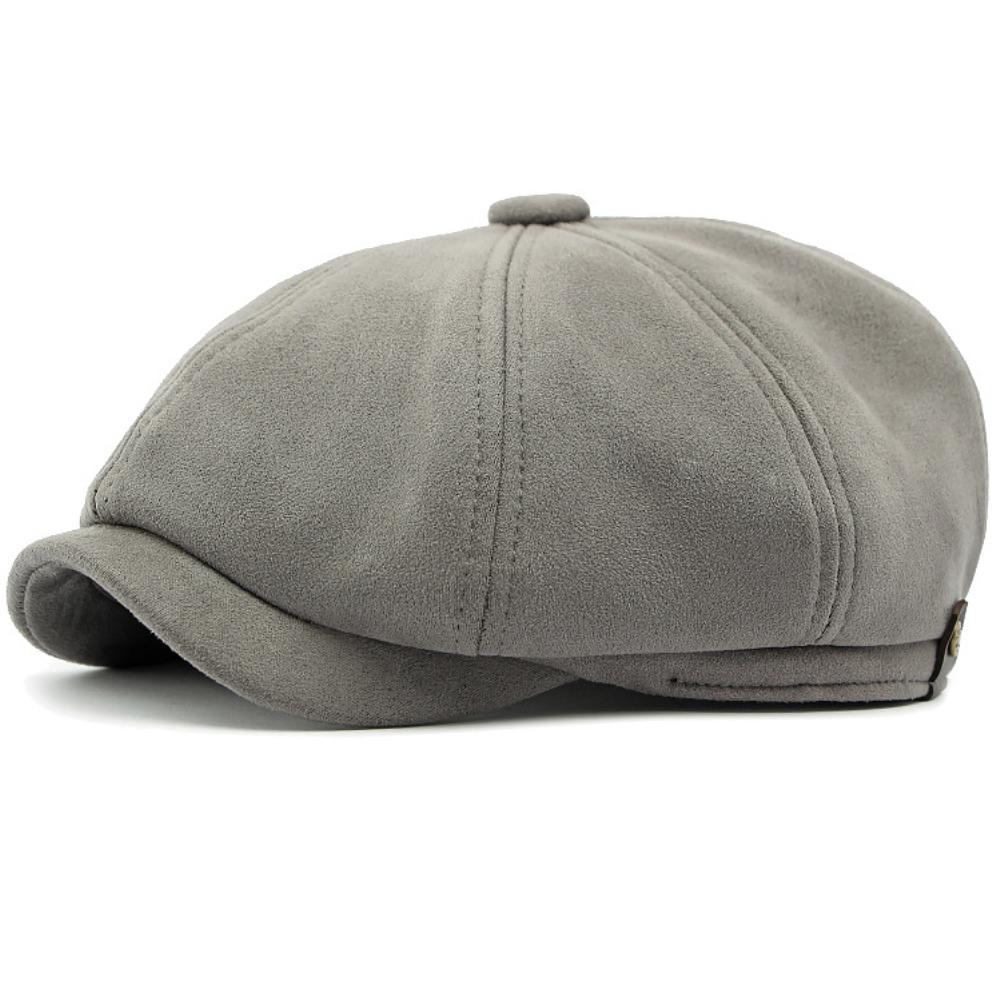 HT4954 Береты Мужские Женские Новая Осенняя Зимняя Шляпа Ретро Художник Живописец Замшевый Берет Шляпа Мужская Женская Кепка-восьмиклинка Регулируемая Кепка-берет