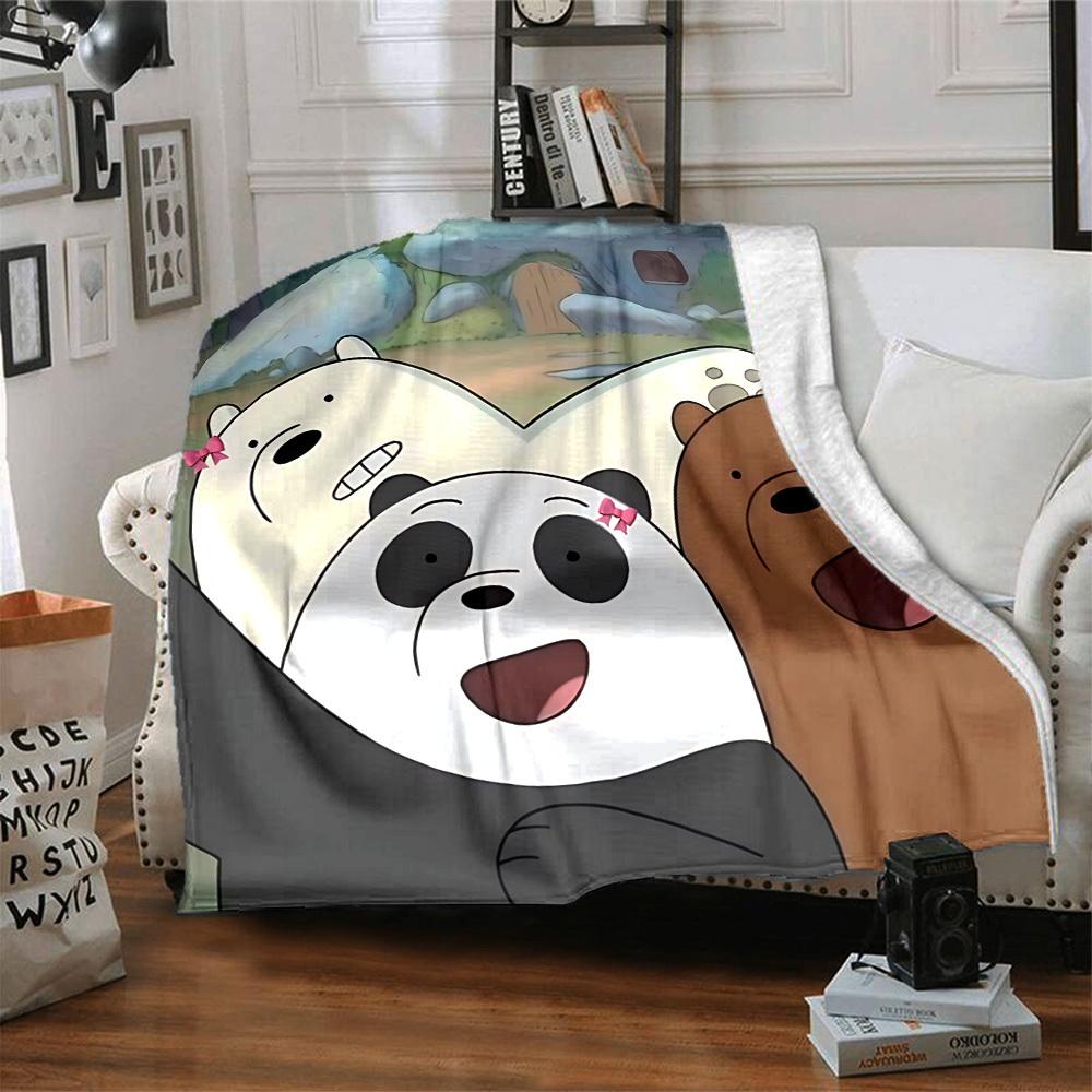 1 шт. Пледы из фланели We Bare Bears, легкие, мягкие, теплые, для всех сезонов, для дивана, кровати, путешествий, L1028156
