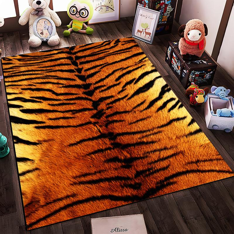 Tiger Stripe Pattern Rug Non-slip rug suitable for living room and bedroom sofas