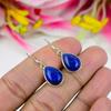 Natural Lapis Lazuli Gemstone 925 Solid Sterling Silver Gift Earring 1.25" U7e65