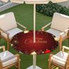 Outdoor Round Table Cover With Umbrella Hole Waterproof Patio Garden Tablecloth Elastic Hem Deck Balcony