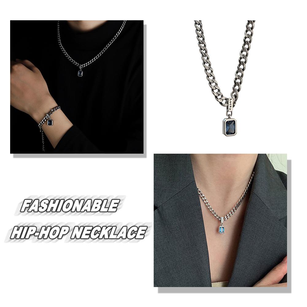 Ожерелье с подвеской «Удача» для мужчин и женщин, трендовый титановый свитер, стальная хип-хоп-цепочка Kpop J Y6W1