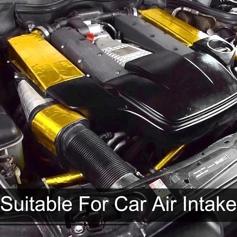 5Cm 5/9/10M Gold Car Motorcycle Exhaust Wrap Pipe Header Heat Insulation Roll Tape Turbo Heat Exhaust Thermal Wrap Tape