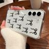 Милый Розовый Бант Мягкий Чехол Для Samsung Galaxy S25 S24 S23 S22 Ultra Plus S24 FE A15 A14 A55 A54 A36 A26 A16 A52 A35 5G Прозрачный Чехол