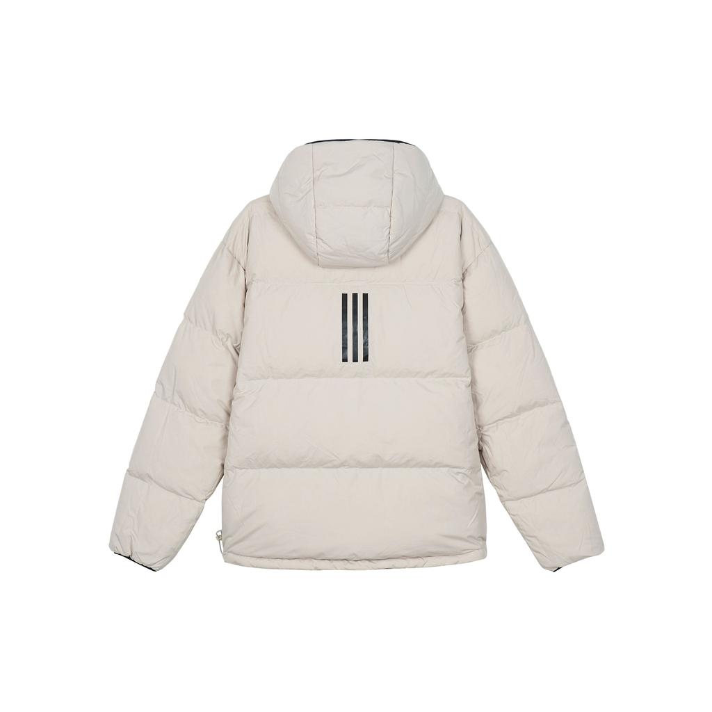 Adidas Двусторонний двусторонний пуховик с длинными рукавами и принтом логотипа на спине, мужская верхняя одежда светло-хаки, черный IS0371