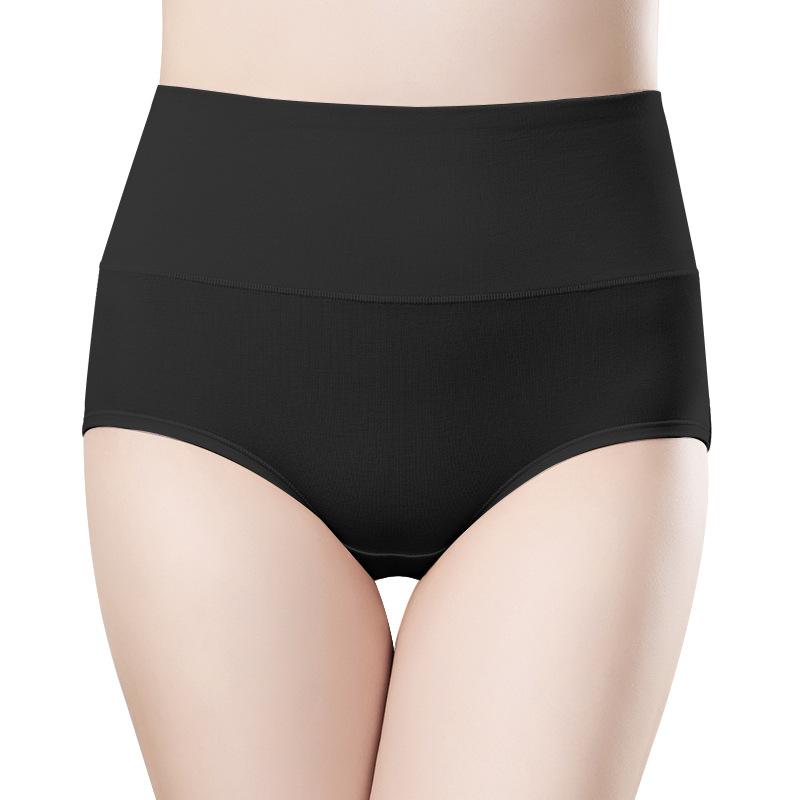 Women Plus Size Solid Color Cotton Briefs Underwear High Waist Panties Cotton Underpants Lingerie