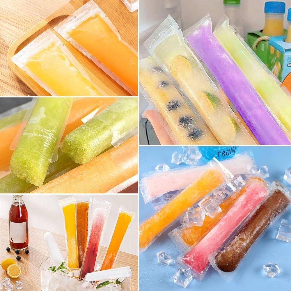 50/100Pcs Food Grade PE Material Disposable Popsicle Bags Homemade Popsicle