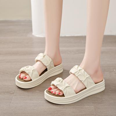 CRLAYDK Женские летние сандалии для ходьбы на платформе, ремешок, повседневные, с открытым носком, удобные шлепанцы, уличные, пляжные, женские складные слайды